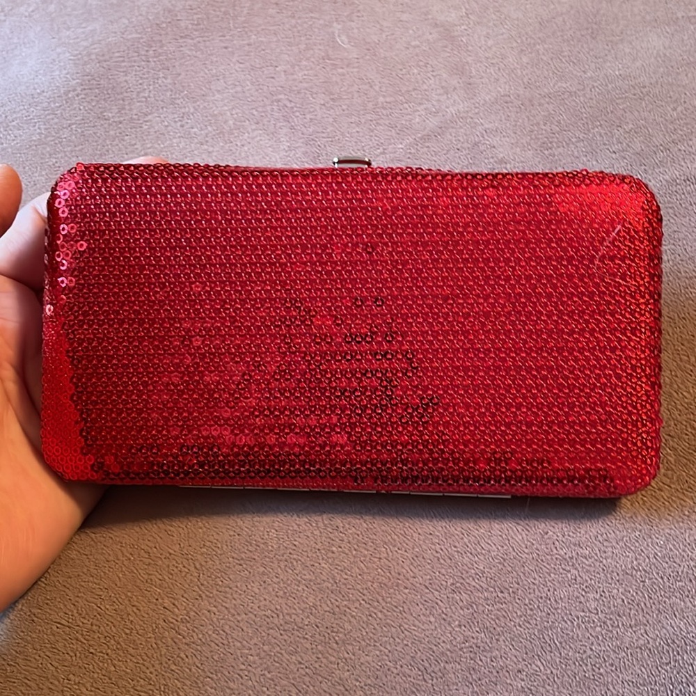Red mesh clutch/wallet *see description*